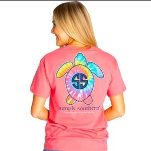 Simply Southern Save Our Oceans & Turtles Women’s Tie-dye Pink T-shirt